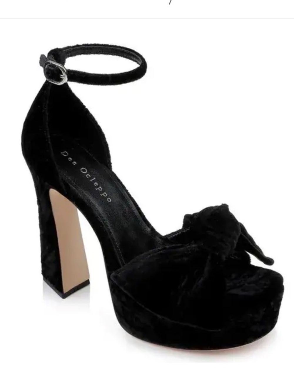 Dee Ocleppo Brenton 90mm Velvet Platform Sandal 38.5
